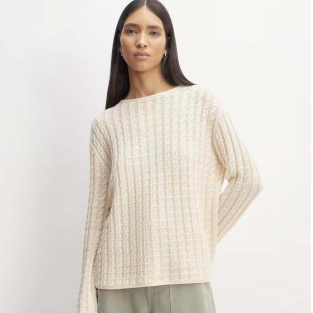 Everlane The Cotton Merino Cable Crew